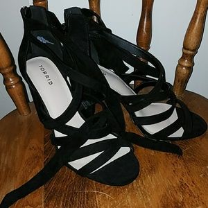 Black Strap Up Heels